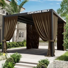 Gazebo Universal Replacement Privacy Curtain,12'×14' Gazebo Outdoor Waterproo...