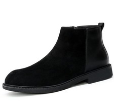 Mens Faux Suede Round Toe Zip Ankle Boots Business Casual Party Outdoor Shoes SZ