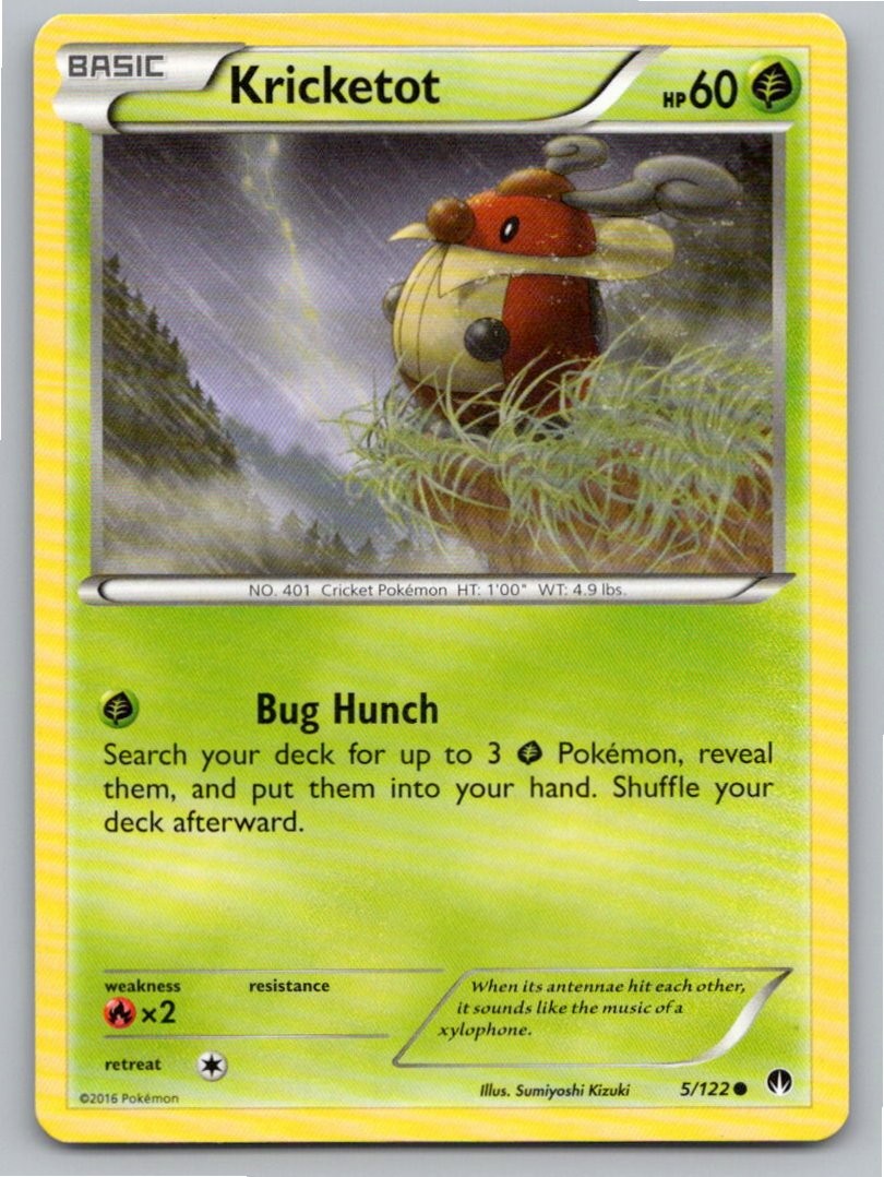 2016 POKEMON KRICKETOT BREAKPOINT 5/122 C NM A64451 FREE S&H