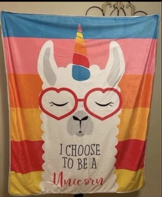 Throw Blanket / Llama Unicorn/ Brand New In Package/50  X 60 
