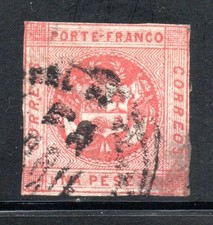 PERU, one pink peseta, circulated, OFICINA PRINCIPAL DE CORREOS, PESETA  #A5