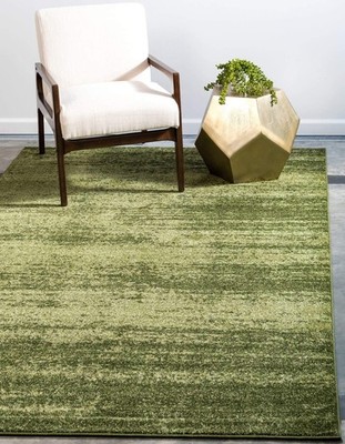 Del Mar Collection Area Rug - Lucille (9'x 12' Rectangle, Green/ Hunter Green)