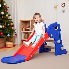3 in 1 Toddler Slide, Kids Slide Climber Playset with Basketball Hoop, Indoor...