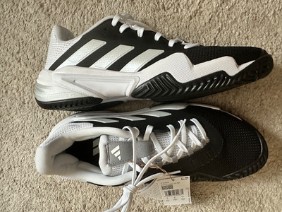 8 UK Adidas Barricade 13 M schwarz silber weiß Tennisschuhe
