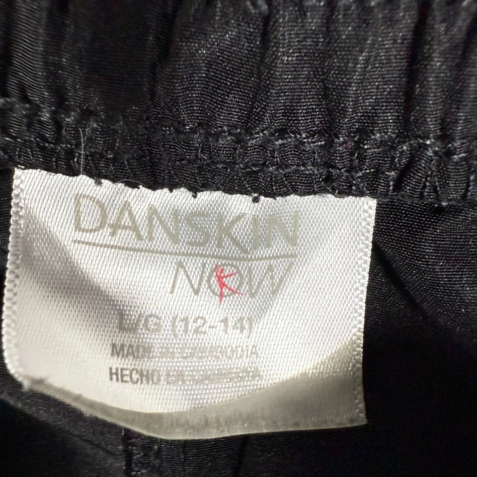 Pantalones Cortos de Entrenamiento Atléticos Danskin Now Niñas Grandes Negros Cintura Elástica Cordón Foto 3 de 4