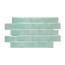 5Pcs 9.4"x4.7" Peel and Stick Backsplash Tiles Mable Tile Stickers, Light Green