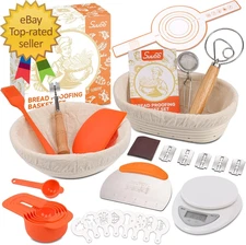 30-Pcs Sourdough Bread Baking Supplies - Sourdough Starter Kit  Including 9 Inch