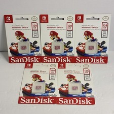 Lot of 5 SanDisk 128GB Nintendo Switch Mario microSDXC Memory Cards Sealed