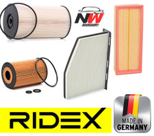 RIDEX 4pc Service Kit Oil Air Fuel Cabin Filters Audi A3 8P 1.6 TDI CAYC 2009-13