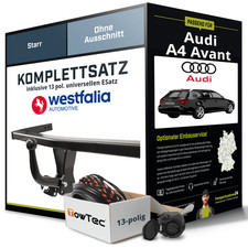 Für AUDI A4 Avant Typ 8E,B6 Anhängerkupplung starr +eSatz 13pol uni. 01- AHK