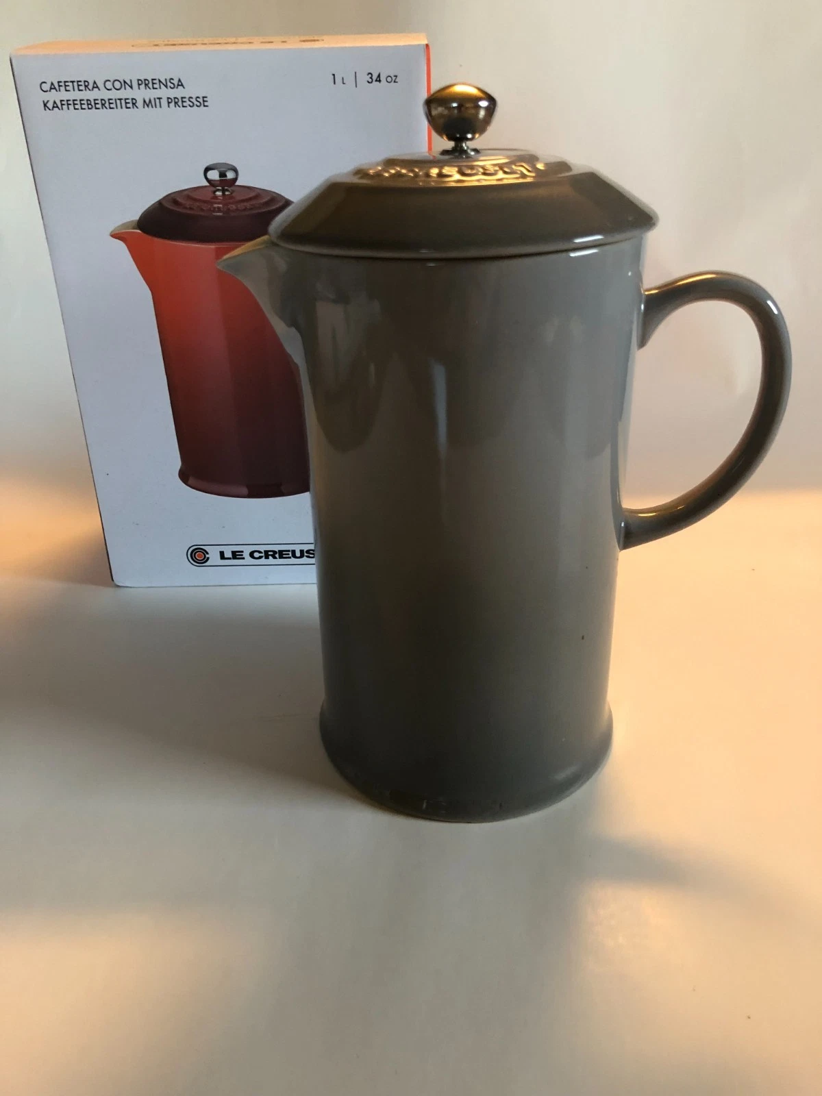 Coffee Maker with Press LE CREUSET 1 Litre Mist Grey (Grey)