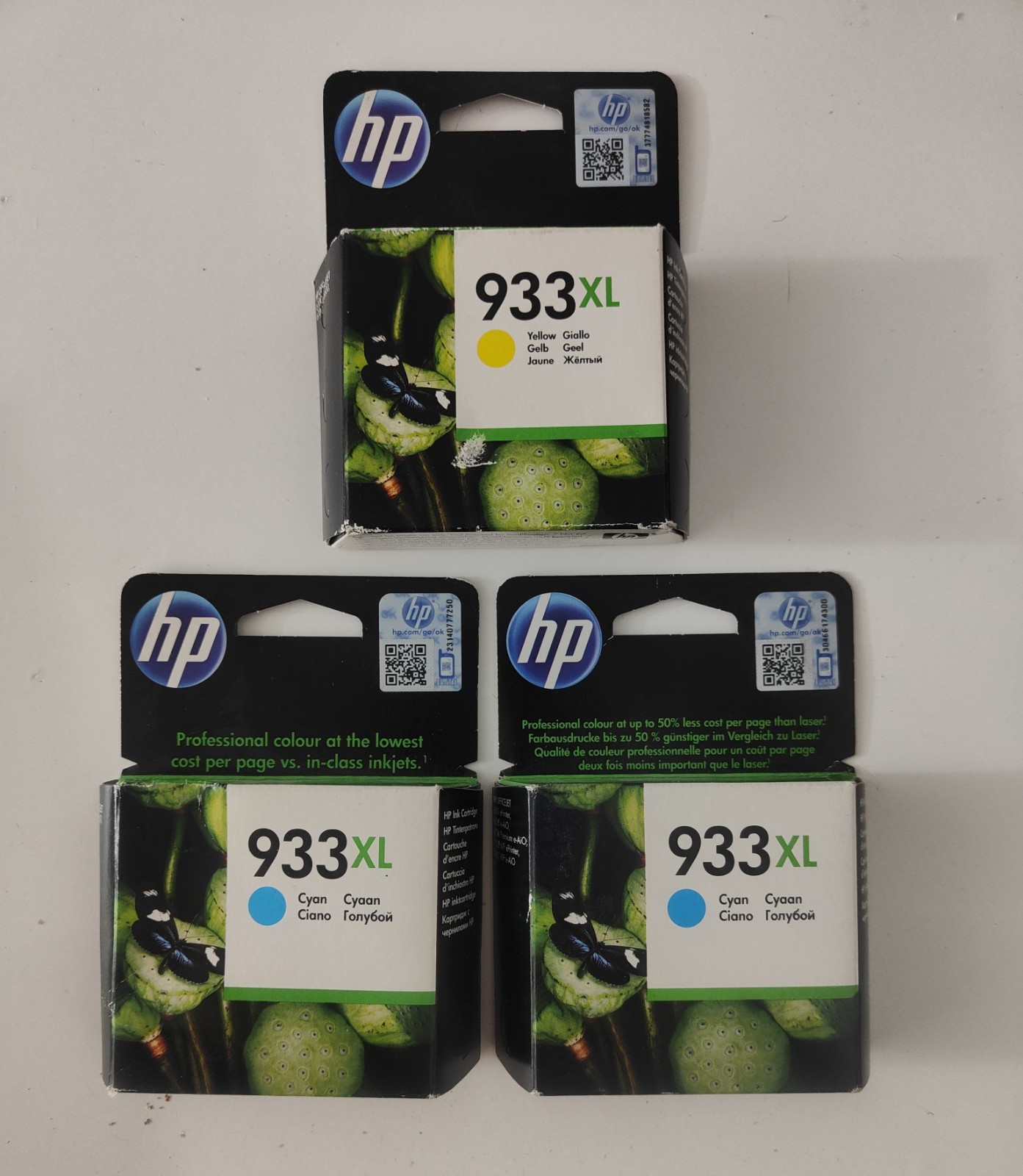 Pack HP 933XL trois couleurs pour imprimer les dossiers scolaires et rapports de teletravail
