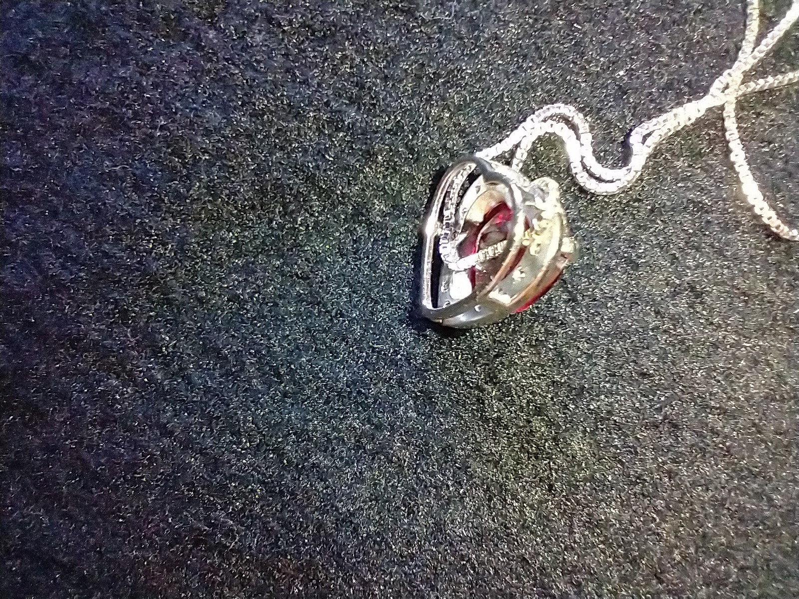 Sterling Silver Heart Shaped Ruby and Rhinestone … - image 7