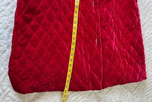 FAB 50's HOLLYWOOD GLAM QUILTED RED VELVET SATIN CLUB COAT ROBE~DORIAN/UNGER 14 - Picture 11 of 16