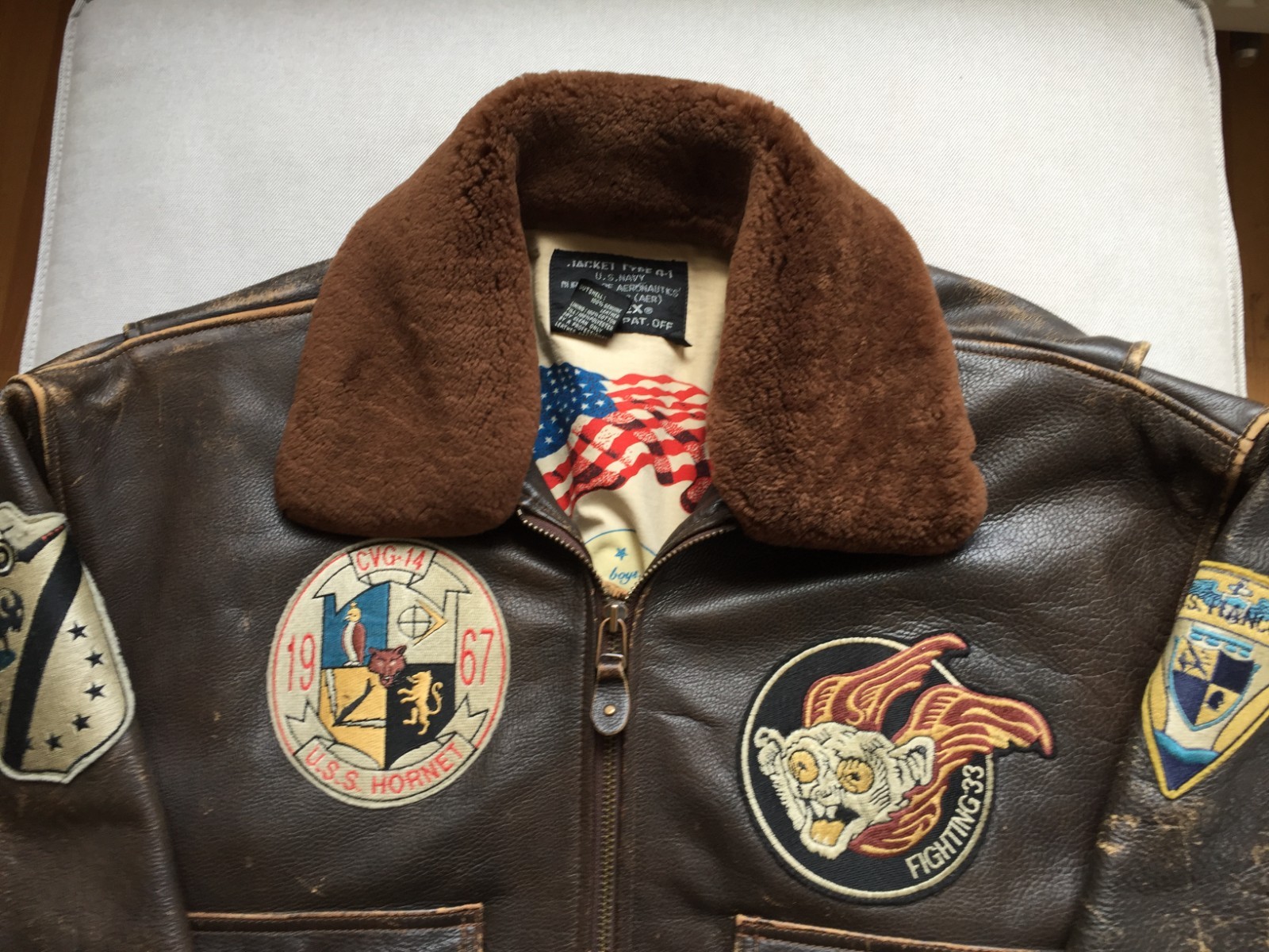 Authentic 1985 Avirex G-1 Top Gun Leather Jacket - Vintage Style image 4
