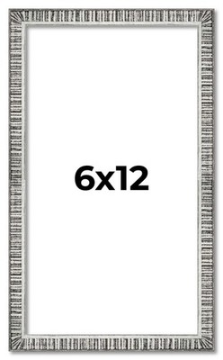 6x12 Frame Silver Grey Distressed Solid Wood Picture Frame | 0.75 Inch Moulding
