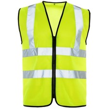 Hi Viz Vest High Vis Safety Vest with Zip Yellow EN471 Waistcoat Visibility