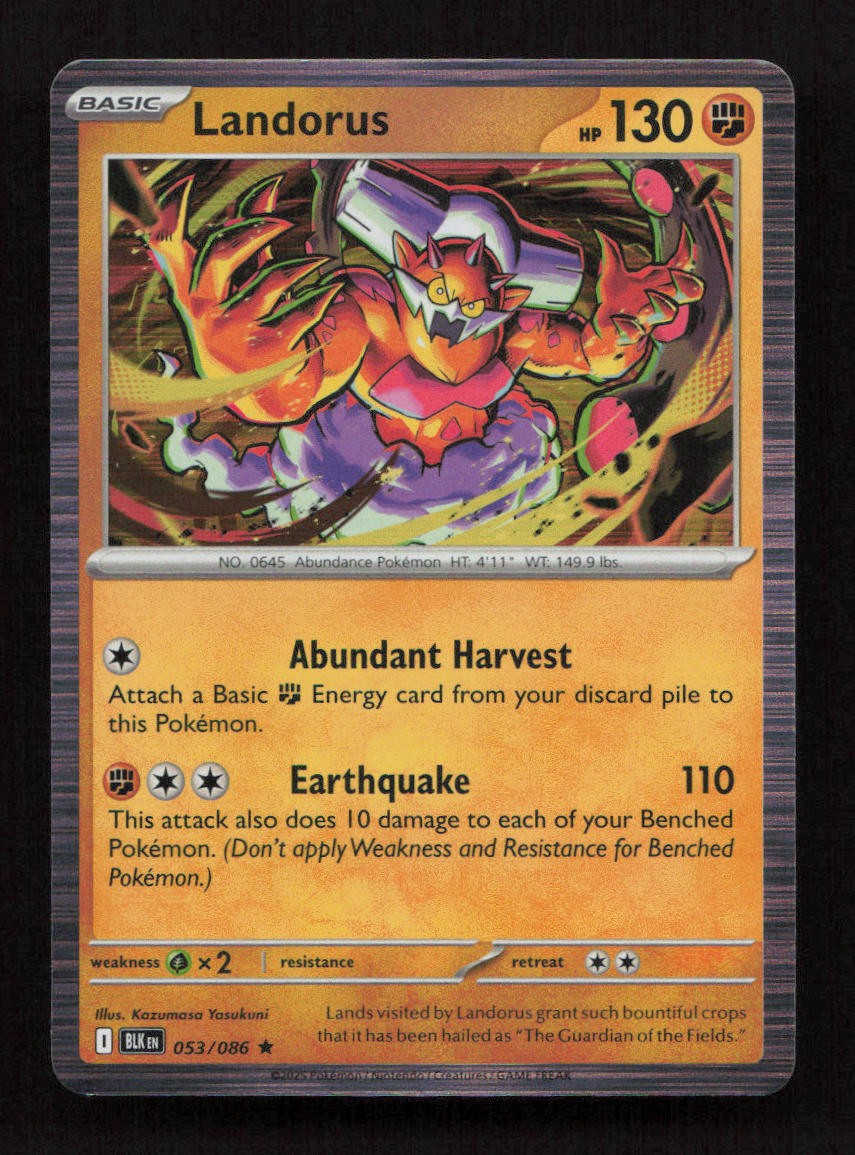 Landorus 053/086 Holo Rare Black Bolt Pokemon Holo Near Mint B39-10