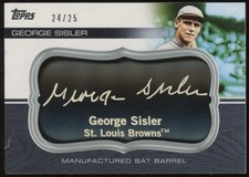 2010 Topps Manufactured Black Bat Barrel Nameplate #MBB-145 George Sisler /25