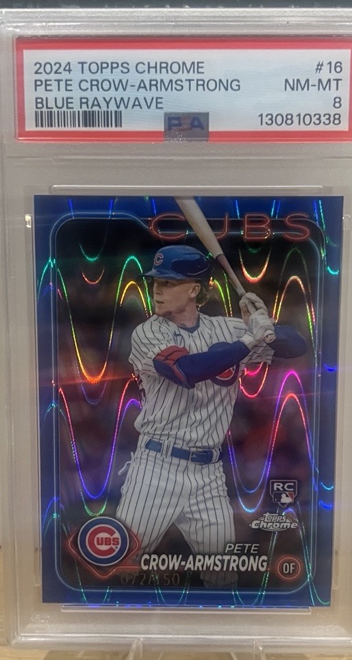 2024 Topps Chrome - Pete Crow-Armstrong #16 Blue RayWave Refractor /150 (RC)