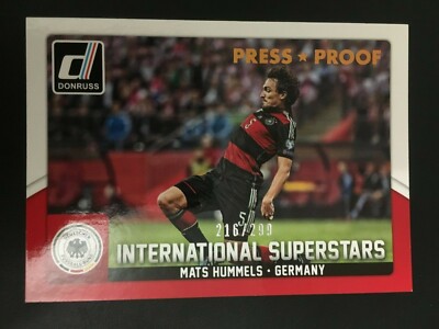 2015 Donruss International Superstars Press Proof Bronze Mats Hummels ed/299 DFB