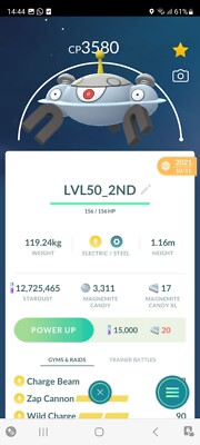 PVP BEAST!   LVL50 REGULAR MAGNEZONE w/2ºMOVE!!   - PKMN GO!!! - NOT REGISTERED!
