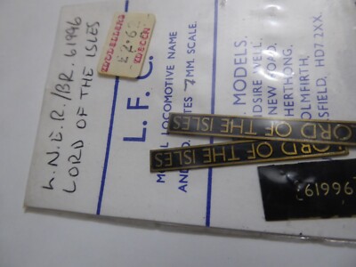 7mm Typenschilder & BR Smokebox ohne Schild für LNER K4 Class 61996 Lord of the Isles