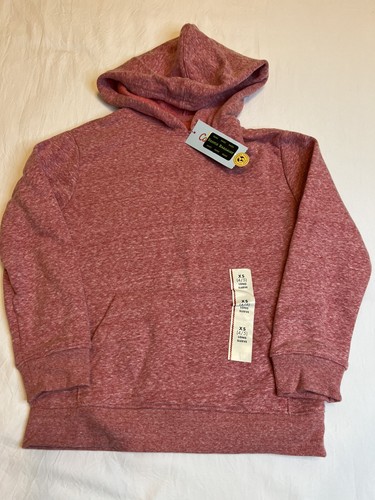 2x Cat & Jack Boys' Fleece Hooded Sweatshirt Dark Red Size XS 4/5 - Picture 2 of 7