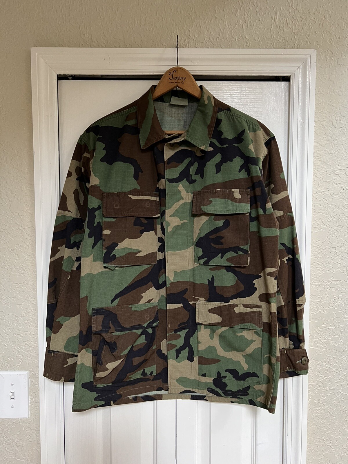 Military Woodland Camo Hot Weather Combat Coat Medium… Gem