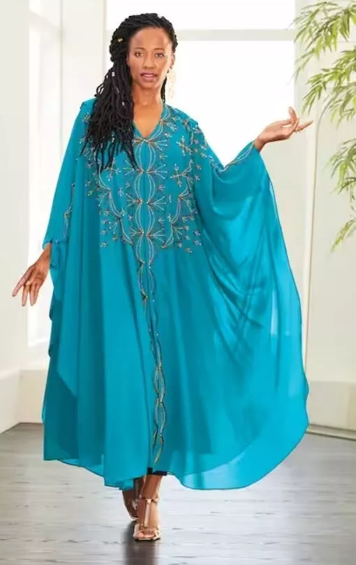 One Size Ashro Turquoise Formal Dress African American Pride Priestess  Caftan