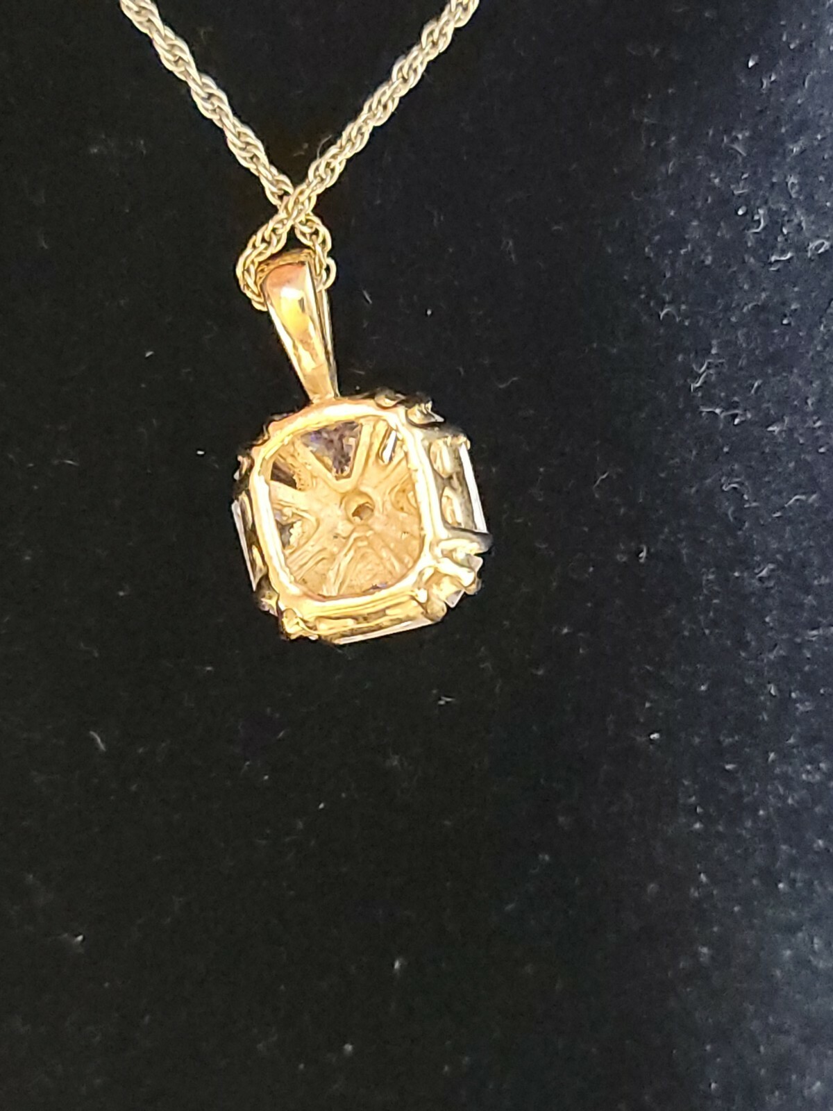 Triangular Crystals in Square Pendant Shape Neckl… - image 5