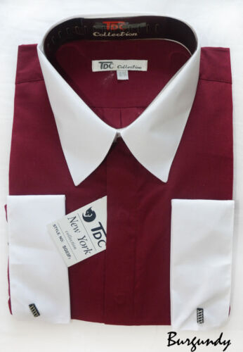 New Men's Stylish French Cuff Dress Shirt Two-Tone 10 + Colors M to 4X New 03F2 - Picture 23 of 23