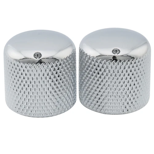 Musiclily Pro 2Pcs Chrome Inch Steel Dome Push-on Knob 18mm w/ Dot For US Guitar