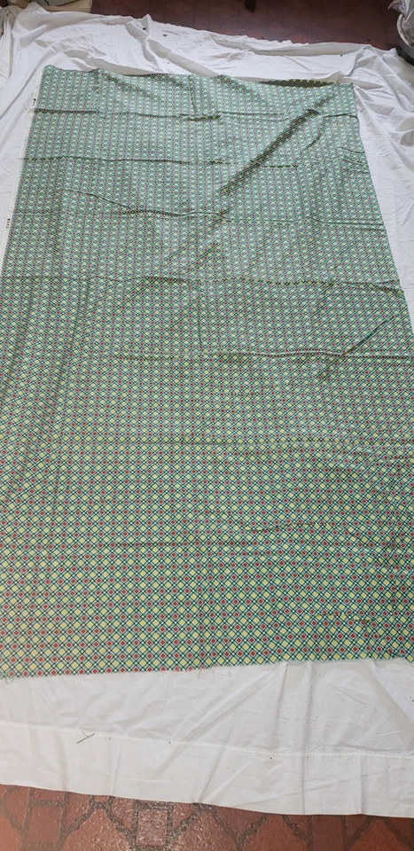 Fabric Green geometric block Faye Burgos Marcus Brothers Textiles 80" Yard - Image 3 of 4