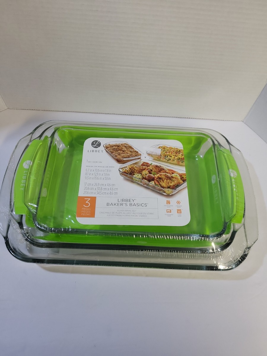 Libbey Baker's Basics 3-Piece Glass Casserole Baking Dish Set
