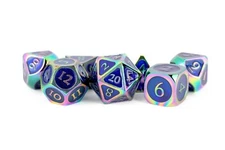 Metal Rainbow with Blue Enamel 16mm Polyhedral Die - D10 ONLY