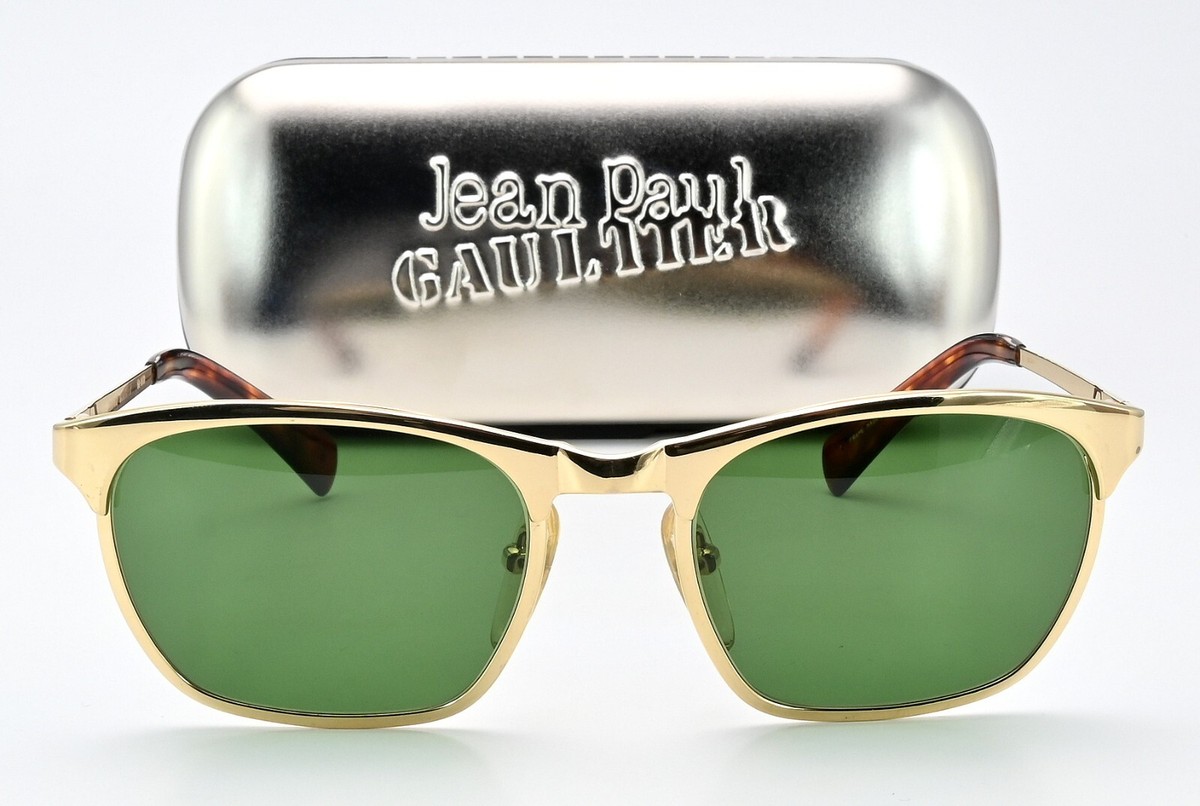 80〜 90s VINTAGE JUNIOR Gaultier メガネ 未使用品 JUNIOR GAULTIER Sunglasses 58-0172 c1 Vintage 90s Gold Green JPG