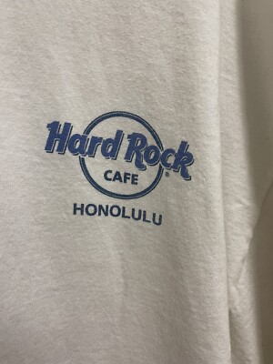 Vtg Hard Rock Cafe Honolulu White Graphic Crew Neck T-Shirt Adult