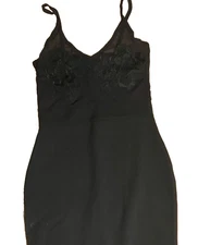 Missguided Mesh Top Body Con Midi Dress US 4 Black Spaghetti Strap