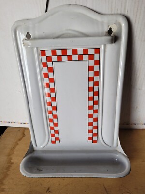 ANCIEN PICHET BROC blanc en tôle émaillée marque Aubecq. Vintage jamais