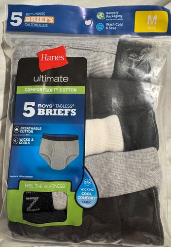 Hanes Ultimate Boys' 5-Pack Soft & Lightweight Brief Underwear - Picture 3 of 4