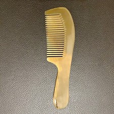 Natural Handcrafted Ox Horn Comb With Handle For All Hair Types Massage Brush