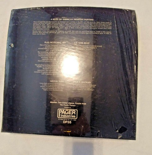 Vintage 1972 Sealed Puzzle 2 in 1 Primative Artwork US Mail Boat Rare - Bild 7 von 12