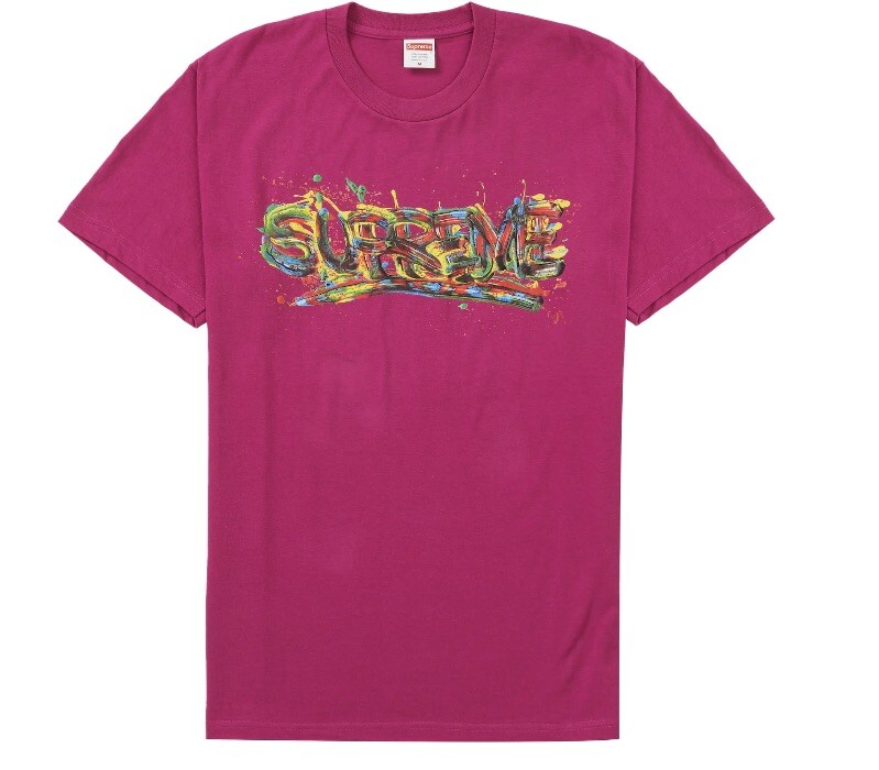 Tシャツ・カットソー Supreme Tera Patrick T-Shirt Magenta Supreme Paint Logo Tee Magenta Size Large | eBay