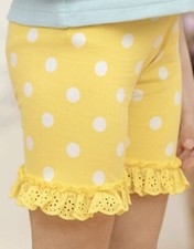 Matilda Jane Girls Oh Sunny Day Shortie Size 2 NWT Yellow Polka Dots Shorts