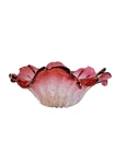 Vintage Hombre Red Murano Art Glass Bowl with bubbles MCM