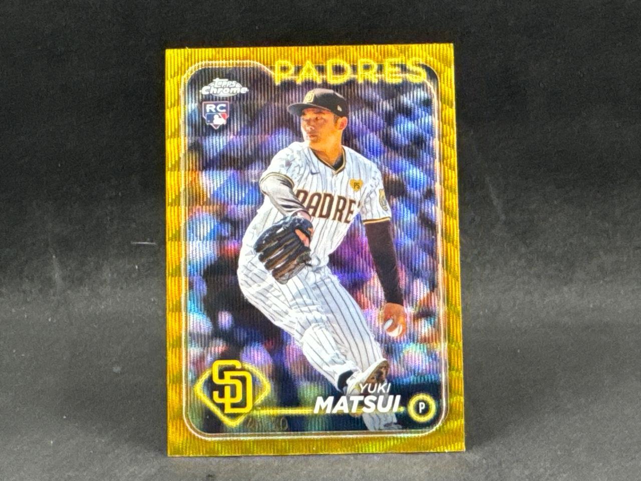 2024 TOPPS CHROME YUKI MATSUI #116 ROOKIE GOLD WAVE REFRACTOR 44/50 PADRES RC