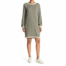 New Susina Knit Oversized Sweatshirt Dress Muted Green Gray Sz XS