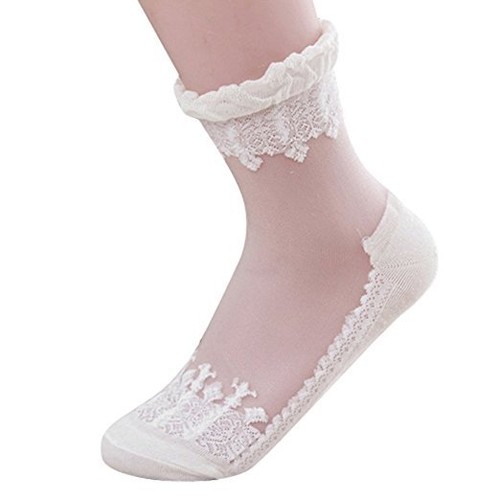 VENTA AL POR MAYOR 12 PARES DE CALCETINES CON VOLANTES DE ENCAJE FINO NEGRO BLANCO PARA DAMAS NIÑAS ESTILO DE REGALO 8161 - Imagen 5 de 11