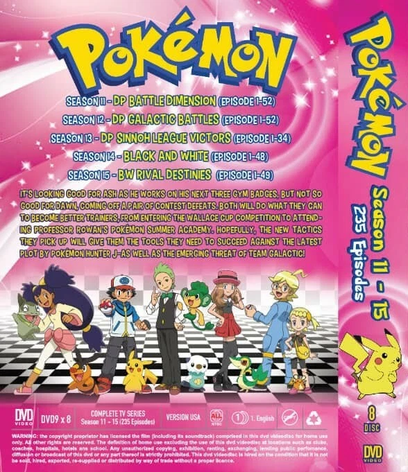 Pokemon Season 11 12 13 14 15 Full Series DVD with English Audio